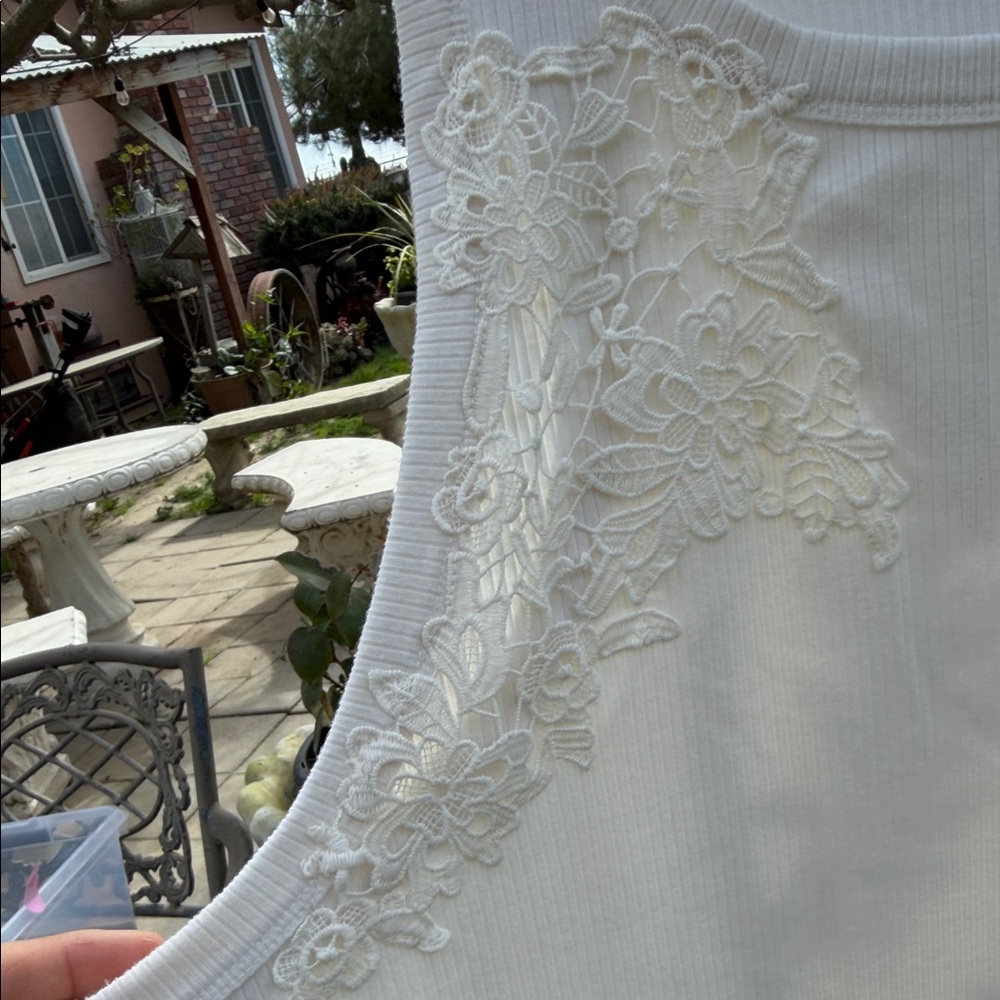 Torrid Cream Ribbed Tank Top - Picture 3 of 5